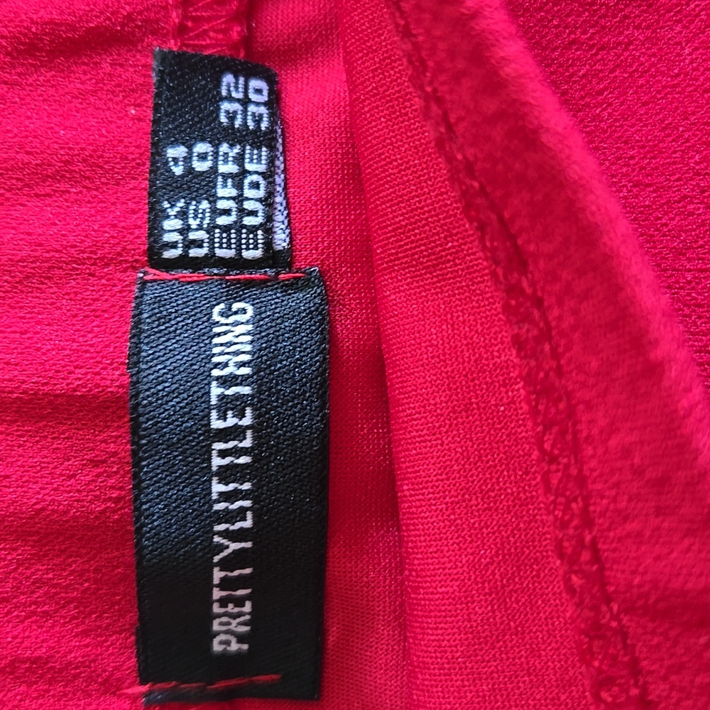 Red Pretty Little Thing Asymmetrical Skirt - Picture 3 of 3